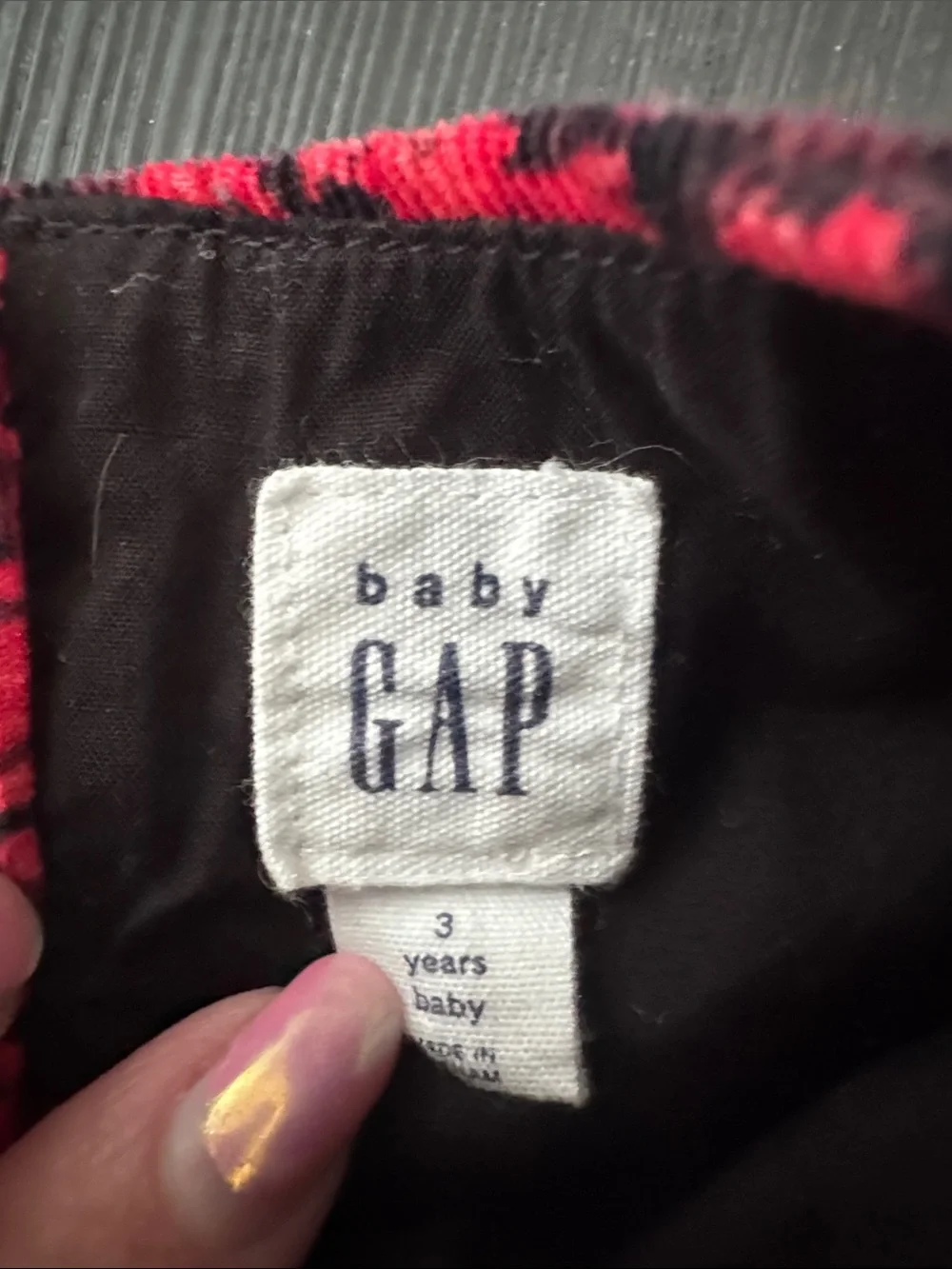 Baby Gap Toddler Girls Red Black Floral Corduroy Dress Years Long Sleeve Size 3T